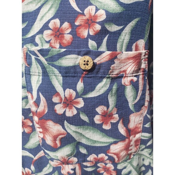 Banana Cabana 100% SILK Mens XXL 2XL Hawaiian Short Sleeve Button Up Shirt Blue - Picture 4 of 14